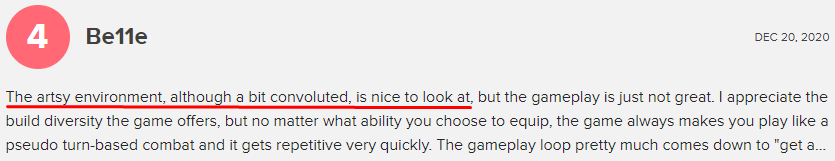 A more mixed Metacritic review, praising the environment but critiquing the combat loop