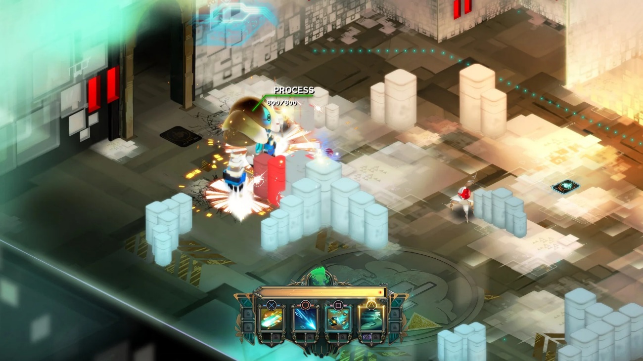 Screenshot of real-time action with an ability mid-execution