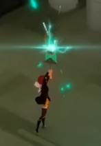 Red using a highlighted ability with visible particle trails